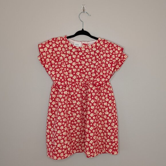 Zara Other - 💜 2 for 30 💜 NWT Zara Red Floral Textured Ruffle Dress
